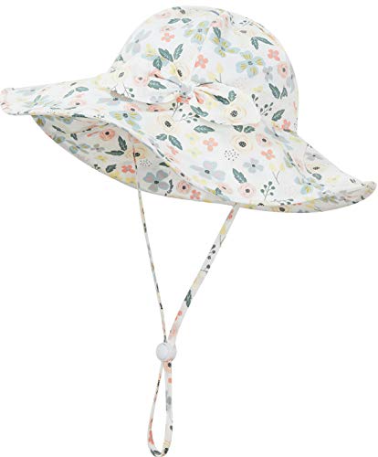 Urban Virgin Baby Girl Sun Hats Summer Baby Hats UPF 50+Toddler Sun Hat Infant with Wide Brim Bucket Hat Garden 2-4 T