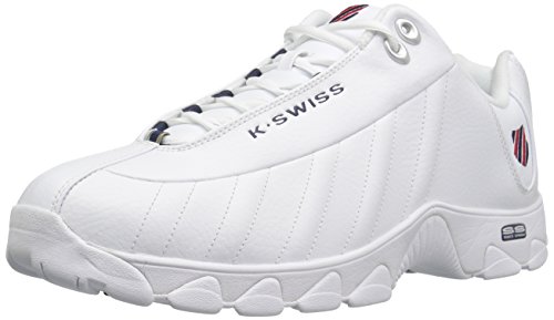 K-Swiss Men's ST329 CMF Sneaker, White/Navy/Red, 11 XW