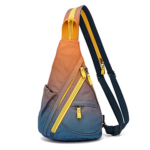 KL928 Canvas Sling Bag - Small Crossbody Backpack Shoulder Casual Daypack Rucksack for Men Women