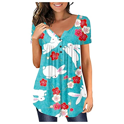 Women Print Shirt 2023 Easter Day Valentine's Day St. Patrick's Day Women Short Sleeve Blouse Tops Short Sleeve White Tshirt Women Cute Valentines Day Tops Dressy Tops for Women 2022