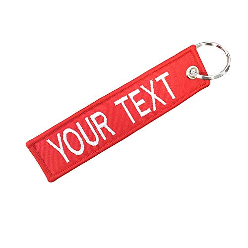 Graceful life Custom Personality Embroidery Text keychain for Car and Motor, Custom ATV Car Keychains Keyring taxiway sleutelhanger