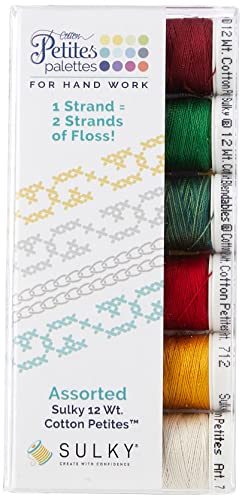 SULKY OF AMERICA Sulky Sampler 12wt Cotton Petites 6/Pkg-Christmas Collection Assortment, Transparent 6