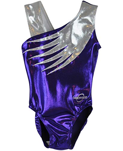 Obersee - O3GL037CL - Girl's Girls Gymnastics Leotard - Purple Feather | Child (8-10 Years)