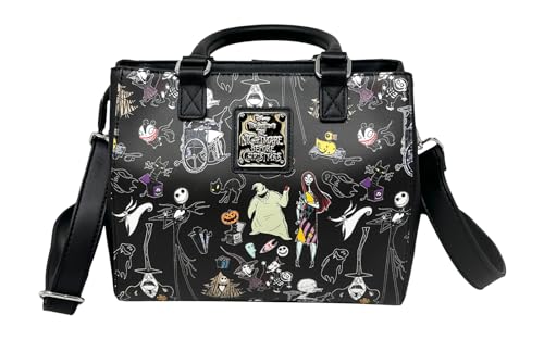 Loungefly Disney The Nightmare Before Christmas Allover Print Crossbody Satchel Handbag Purse