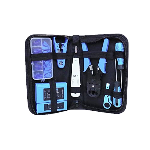 YÁSEZ 10Pcs/Set Network RJ45 Repair Tools Kit Ethernet LAN Cable Tester Crimping Pliers