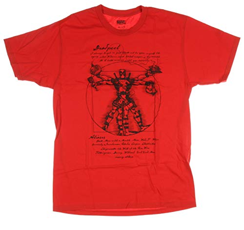 Marvel Vitruvian Deadpool Mens T-Shirt (Small)