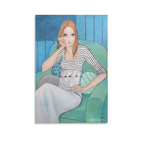 Margaret Keane Posters WAISTED-EYES Painting On Canvas Wall Art Poster Scroll Picture Print Living Room Walls Decor Home Posters 16x24inch(40x60cm)