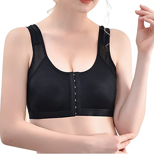 Women's Comfort Front Close Sport Bra Support Full Coverage Bra Women Everyday Bras Yoga Gym Bras Todays Daily Deals Black 5X