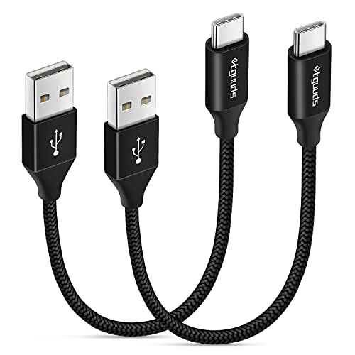 6 inch / 0.5ft USB C Cable Short, [2-Pack] etguuds Fast Charging USB A to Type C Cable for Samsung Galaxy S22 S21 S20 FE Ultra 5G S10 S9, Note 20 10 9, Z Fold/Flip 3/4, A10e A20 A50 A51, Pixel, Moto G