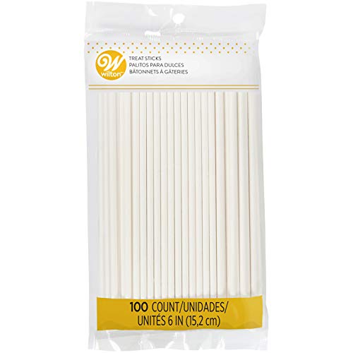 Wilton White 6-Inch Lollipop Sticks, Cake Pop Sticks, 100-Count Currenlty #1 item for 'lollipop sticks' search