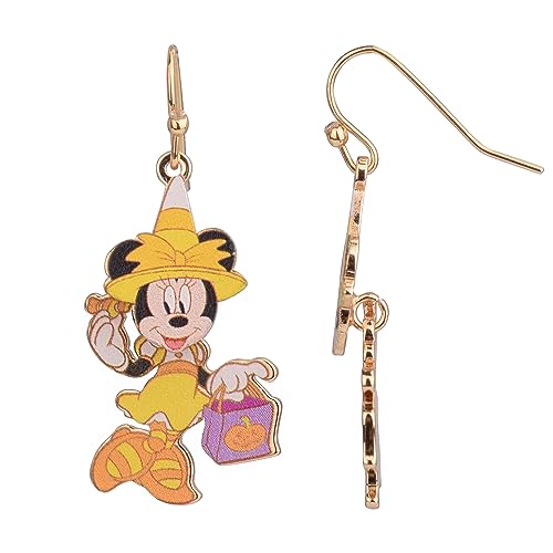 Disney Minnie Mouse Halloween Earrings - Moveable Design, Ideal Disney Earrings for Women Perfect Disney Halloween Earrings - Disney Themed Earring Jewelry for Adults (1.5' drop length)