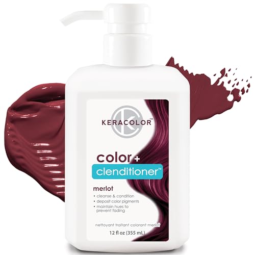 Keracolor Clenditioner MERLOT Hair Dye - Semi Permanent Hair Color Depositing Conditioner, Cruelty-free, 12 Fl. Oz.