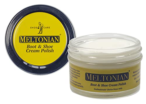 Meltonian Cream | Neutral 001 | Quality Shoe Polish for Leather | Use on Boots, Shoes, Purses, Furniture | Cream Based Shoe Polish | Leather Conditioner | 1.7 OZ Jar