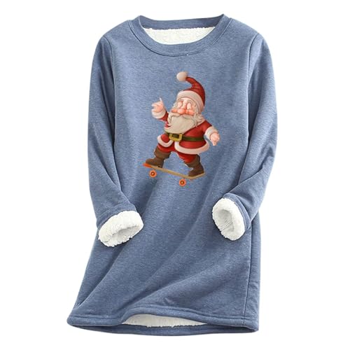 Black of Friday Deals My Orders Christmas Fleece Sherpa Tops for Women Warm Fuzzy Fluffy Sweater Cute Santa Claus Sweatshirt Thick Thermal Loungewear Outlets Clearance Amazon Essentials