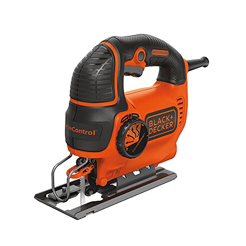 BLACK+DECKER Jig Saw, 5-Amp, 3,000 Blade Speed, 45 Degree Beveled Cuts, ¾-Inch Orbital Blade, 4 Curve Settings, Corded (BDEJS600C)