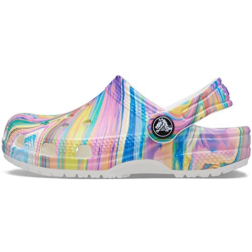 Crocs Unisex-Adult Classic Tie Dye Clogs, Pastel Swirl, 10 Women/8 Men