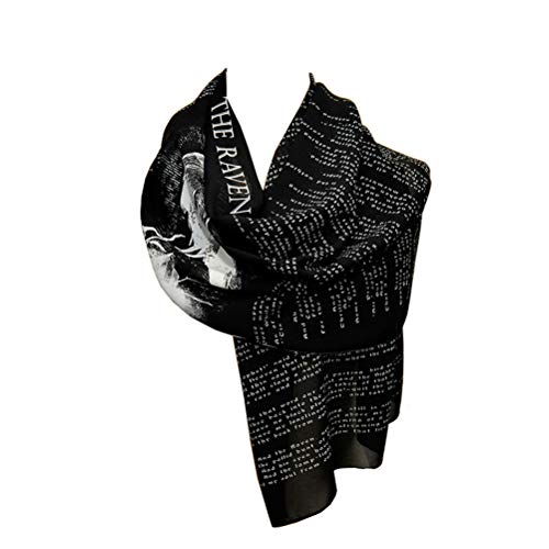 The Raven by Edgar Allan Poe Chiffon scarf. Black scarf, Goth scarf, Gothic Scarf, Emo Scarf, Nevermore.