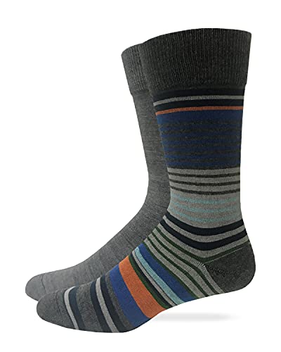 Top Flite Stripes, Grey, (L) W 9-12 / M 9-13, 2 Pair