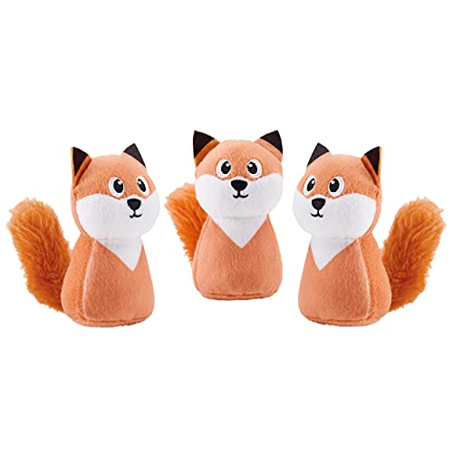 Outward Hound Squeakin' Fox Hide A Puzzle Plush Replacement Dog Toys - 3 Pack