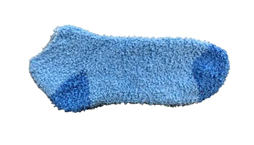 Snugadoo Super Soft Adult No Show Sock (Lt Blue with Blue Heel-Toe, One Size)