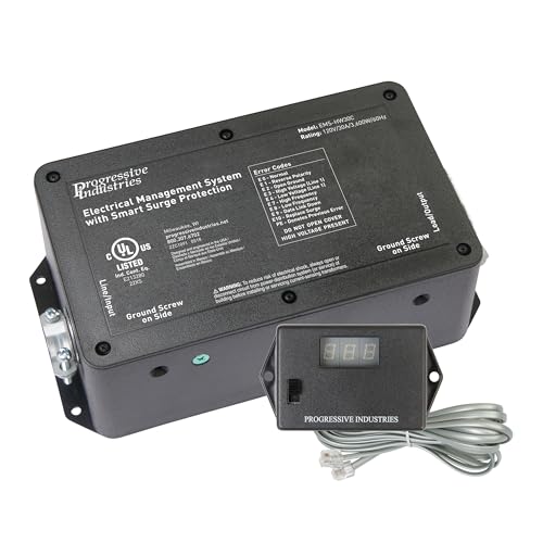 Progressive Industries Hardwired RV Surge Protector, 30 Amp EMS with Remote Display and Fault Detection - EMS-HW30C
