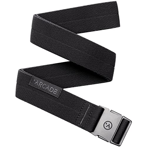 Arcade The Original Slim Unisex Adventure Belt, Narrow Width Elastic Stretch Webbing, Micro Adjust Buckle, Midnighter Black Noir