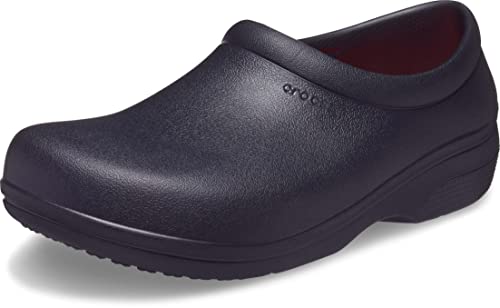 Crocs Unisex On The Clock Clog, Slip Resistant Shoes for Women and Men, Black, 10 US