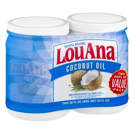 LouAna Pure Coconut Oil (All Natural) 30 fl oz (2 jars)