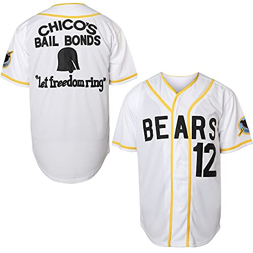 EETUG Bad News Bears Jersey #3 Kelly Leak #12 Tanner Boyle Stitched Movie 1976 Chico's Bail Bonds Baseball Jersey S-3XL (12 White, Small)