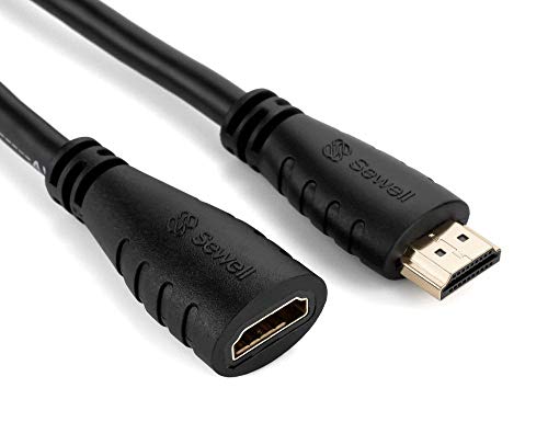 Sewell Silverback E4 HDMI Extension Cable, 15 ft. 4K 60Hz 4: 1080P 120Hz, 18 Gbps, HDMI 2.0, HEC, Arc, 3D, Gold-Plated