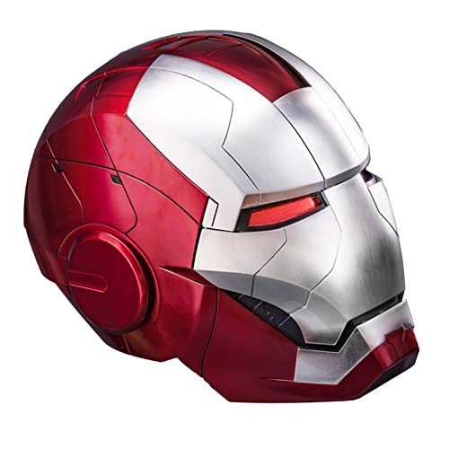 BEAUTYOUNG Iron Helmet Men MK5 Cosplay Mask Electronic Open/Close Voice Control for Adult Man Red and Sliver CJIRONMK5AP