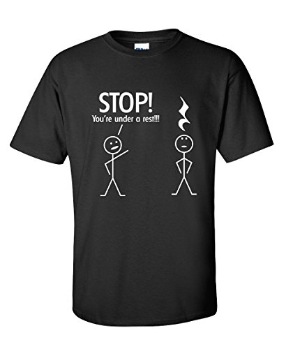 Stop You're Under A Rest Graphic Novelty Sarcastic Funny T Shirt L Black