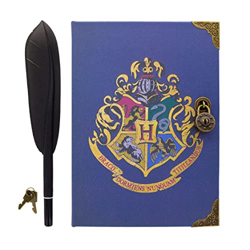 Paladone Hogwarts Secret Locked Diary and Quill Pen Set, Harry Potter Notebook Keys and Pen, Officially Licensed Harry Potter Merchandise and Gift