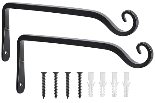 Gtongoko 6-10-15 Inch Sturdy Hanging Plant Bracket - Decorative Plant Hanger for Hanging - 2 Pack (10 Inch)