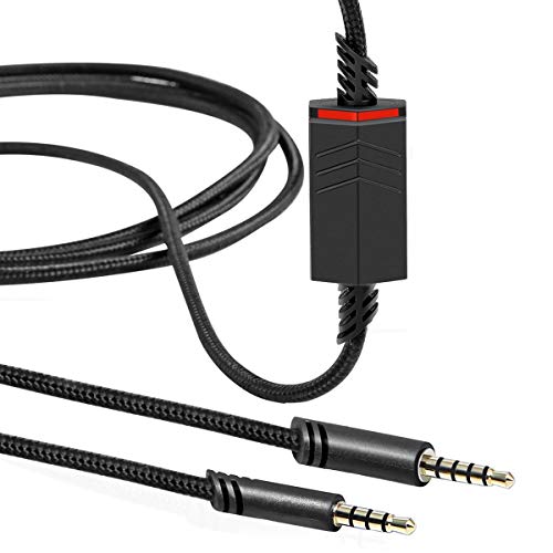 MQDITH 2.0M Replacement Audio Cable Compatible with Astro A40 A40TR Gaming Headset, Inline Mute Wire and No Volume Control Cord (Nylone Cord)