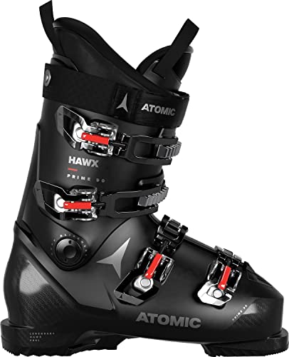 ATOMIC Unisex HAWX Prime 90 Alpine Boots, Black/Red/Silver, 28/28.5