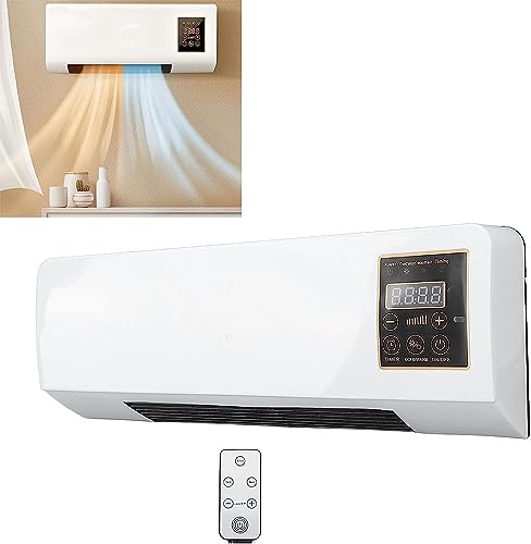 Small Air Conditioner Remote Control,2000W Wall Mounted Conditioner Mini,Cooling & Heating Conditioner with Conditioning Hot Fan,Portable Wall Mounted Ac & Heater Combo for Home Bedroom Office/22