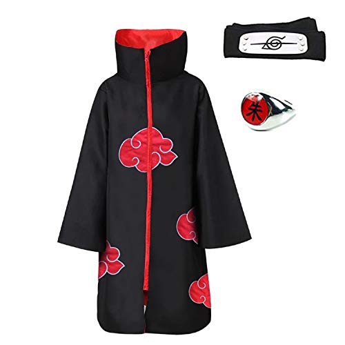 CHAOS MONKEY Anime Akatsuki Cloak Costume Long Robe Uchiha Itachi Halloween Uniform Cosplay for Adults