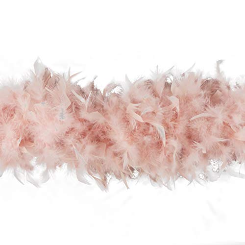 ZUCKER Turkey Feather Chandelle Boa - (72 Inch) - Christmas Decorations - Vibrant Holiday Home Decor - Heavy Feather Boas for Adults - Roaring 20's Costume, Mardi Gras Party Boa
