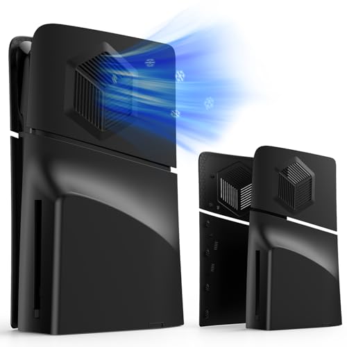 PS5 Silm Plates Separate for Disc Edition, innoAura PS5 Silm Faceplate Separate with Cooling Vents, Anti-Scratch Dustproof Protective PS5 Silm Cover for PS5 Silm Separate Disc Edition (Black)