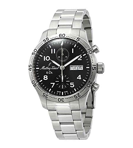 Mathey-Tissot Type 21 Chrono Automatic Chronograph Black Dial Men's Watch H1821CHATNG