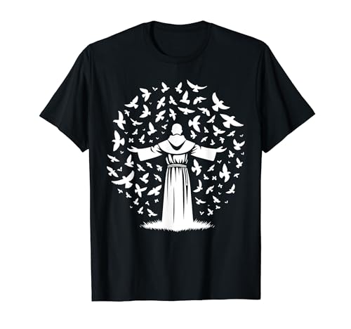 St Francis of Assisi Patron Saint of Animals Birds Catholic T-Shirt