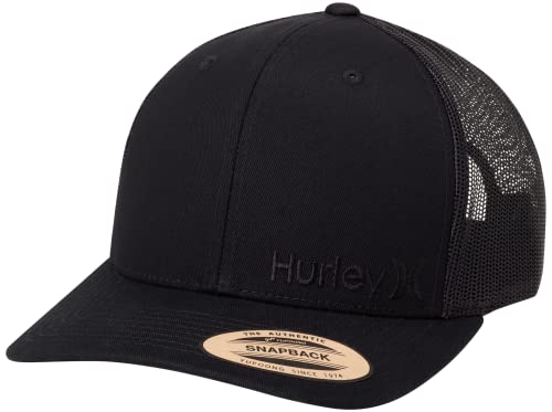 Hurley Men's Cap - Corp Snap Back Trucker Hat, Size, Black on Black