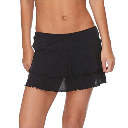 Body Glove Women's Standard Lambada Solid Mesh Cover Up Skirt Swimsuit, Smoothies Black, Medium