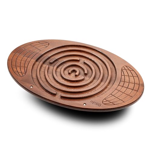 Bodo Maze Balance Board - Montessori Wood Wobble Board for Kids, Toddlers, Teens & Adults for Exercise Training, Physical Therapy, Bodyweight Fitness, Skiing, Surfing, Snowboarding, Skateboarding with Labyrinth (Beechwood)