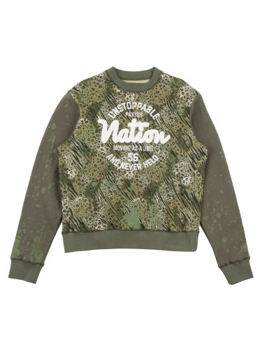 PARISH NATION Mens Pachiderm Crewneck Olive XL