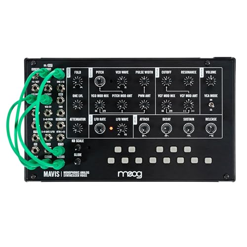 MOOG Mavis - Standalone Semi-Modular Analog Synthesizer Kit with Keyboard; Analog Oscillator, Filter, Envelope Generator; Wavefolder; and Dust Cover