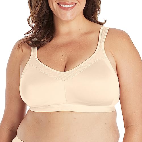 PLAYTEX Womens 18 Hour Wireless Seamless Full-coverage T-shirt With Smoothing Support, Us4159 Bras, Light Beige, 40D US