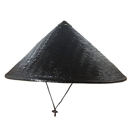 SUNNYHILL Handmade Japan Samurai Hat Bamboo Hat Cosplay Knight Black Samurai Costume rice hat