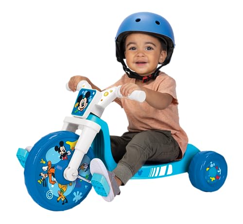 MICKEY MOUSE Ride-On 10' Fly Wheels Junior Cruiser Tricycle with Sounds - Toddler Bike Trike, Ages 2-4